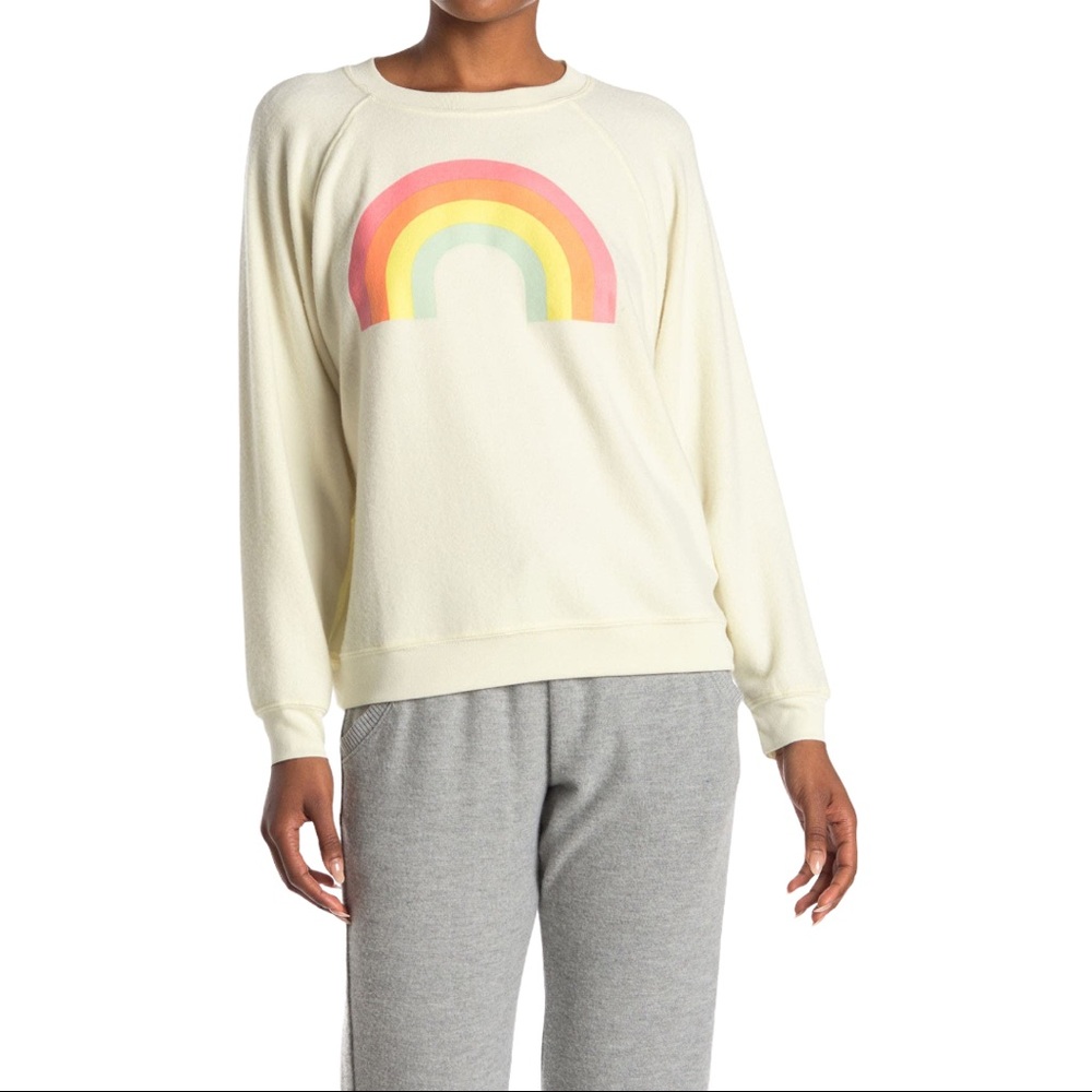 Wildfox Rainbow Crewneck Sweater Medium